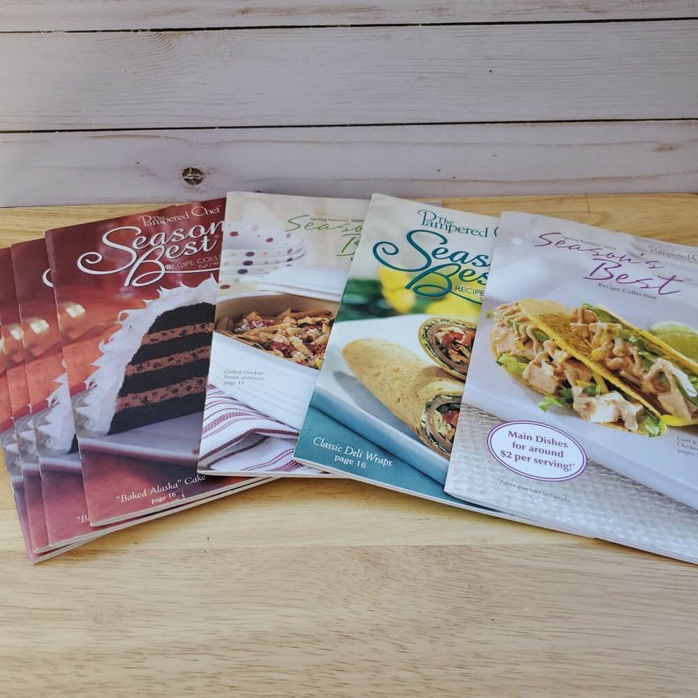 The Pampered Chef Seasons Best Recipe Collection Lot 2004, 2009, 2010